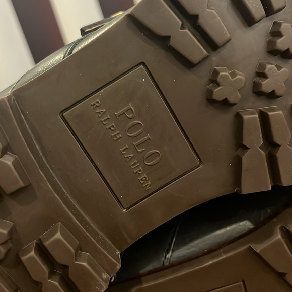 Polo Ralph Lauren Ranger moc toe monc strap boots new navy blue Mens Size 10.5 - Picture 14 of 16